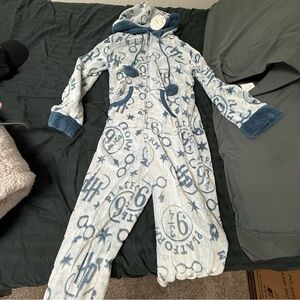 Cozy Blue Patterned Women's Pajama Set
